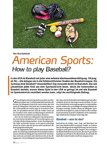 AMERICAN SPORTS: HOW TO PLAY BASEBALL?