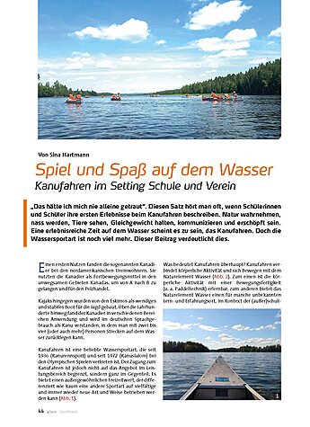 SPIEL UND SPASS AUF DEM WASSER KANUFAHREN IM SETTING SCHULE UND VEREIN