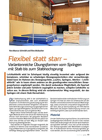 FLEXIBEL STATT STARR - VARIANTENREICHE BUNGSFORMEN VOM SPRINGEN MIT STAB