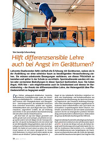 HILFT DIFFERENZSENSIBLE LEHRE AUCH BEI ANGST IM GERTTURNEN?