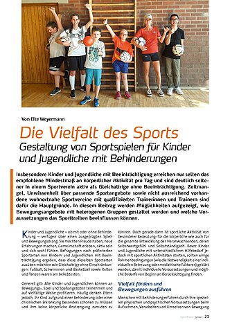 DIE VIELFALT DES SPORTS GESTALTUNG VON SPORTSPIELEN FR KINDER UND JUGENDLICHE