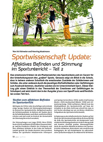 SPORTWISSENSCHAFT UPDATE AFFEKTIVES BEFINDEN UND STIMMUNG IM SPORTUNTERRICHT