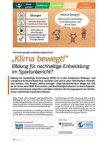 KLIMA BEWEGT! BILDUNG FR NACHHALTIGE ENTWICKLUNG IM SPORTUNTERRICHT