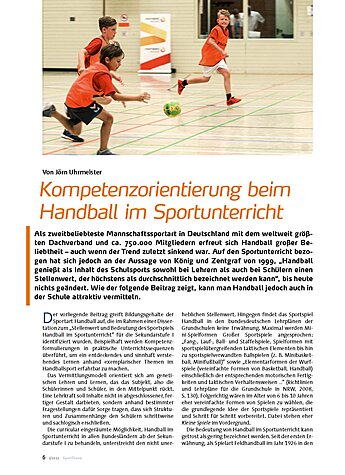 KOMPETENZORIENTIERUNG BEIM HANDBALL IM SPORTUNTERRICHT