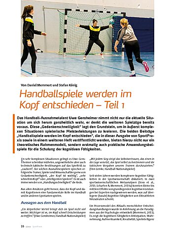 HANDBALLSPIELE WERDEN IM KOPF ENTSCHIEDEN - TEIL 1