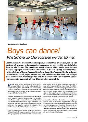 BOYS CAN DANCE! WIE SCHÜLER ZU CHOREOGRAFEN WERDEN KÖNNEN