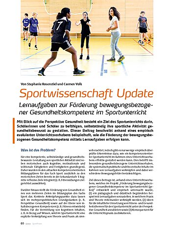 SPORTWISSENSCHAFT UPDATE LERNAUFGABEN Z. FRDERUNG BE- WEGUNGSBEZ. GESUNDHEITSKOMP.