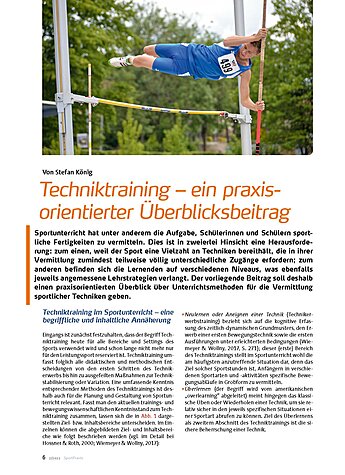 TECHNIKTRAINING - EIN PRAXIS- ORIENTIERTER BERBLICKSBEITRAG