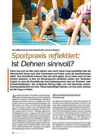 SPORTPRAXIS REFLEKTIERT: IST DEHNEN SINNVOLL?