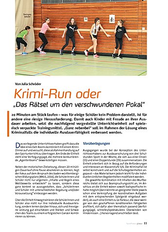 KRIMI-RUN ODER DAS RTSEL UM DEN VERSCHWUN- DENEN POKAL