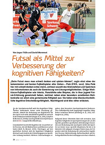 FUTSAL ALS MITTEL ZUR VERBES- SERUNG DER KOGNITIVEN FHIGKEITEN?