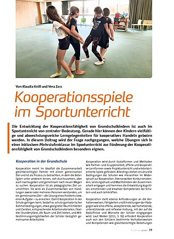 KOOPERATIONSSPIELE IM SPORTUNTERRICHT