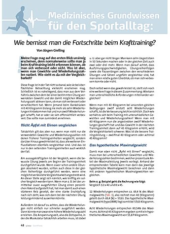 MEDIZINISCHES GRUNDWISSEN WIE BEMISST MAN DIE FORT- SCHRITTE BEIM KRAFTTRAINING?