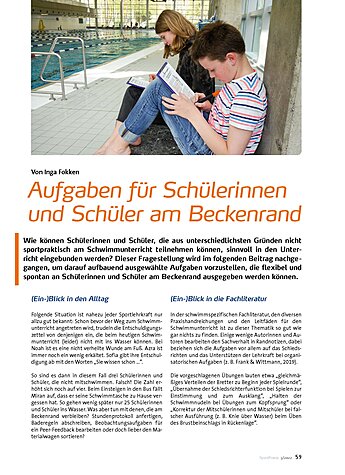 AUFGABEN FR SCHLERINNEN UND SCHLER AM BECKENRAND