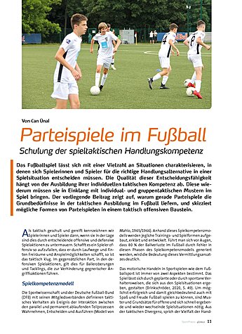 PARTEISPIELE IM FUBALL SCHULUNG DER SPIELTAKTISCHEN HANDLUNGSKOMPETENZ