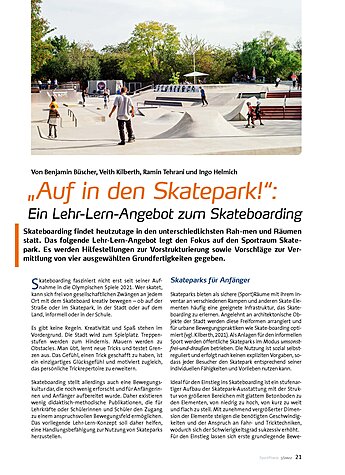 AUF IN DEN SKATEPARK! EIN LEHR-LERN-ANGEBOT ZUM SKATEBOARDING