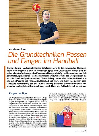 DIE GRUNDTECHNIKEN PASSEN UND FANGEN IM HANDBALL