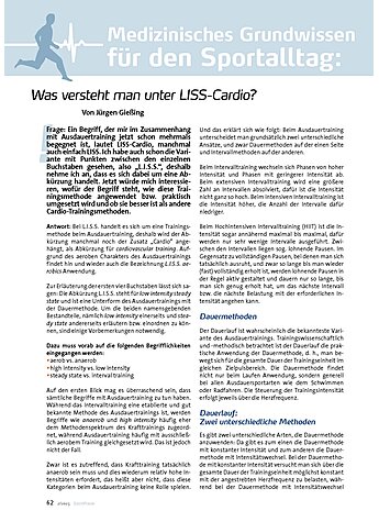 MEDIZINISCHES GRUNDWISSEN WAS VERSTEHT MAN UNTER LISS-CARDIO?