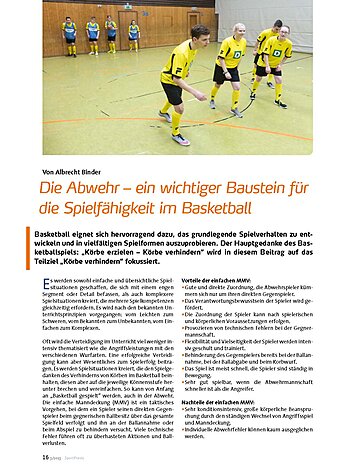 DIE ABWEHR - EIN WICHTIGER BAUSTEIN FR DIE SPIELFHIG- KEIT IM BASKETBALL