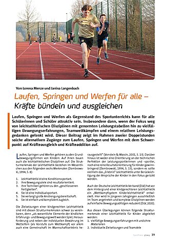 LAUFEN, SPRINGEN UND WERFEN FR ALLE - KRFTE BNDELN UND AUSGLEICHEN