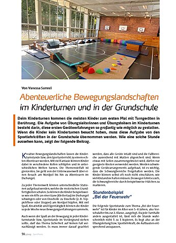 ABENTEUERLICHE BEWEGUNGSLAND- SCHAFTEN IM KINDERTURNEN UND IN DER GRUNDSCHULE