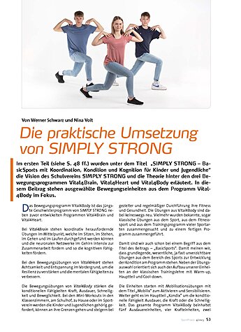 DIE PRAKTISCHE UMSETZUNG VON SIMPLEY STRONG