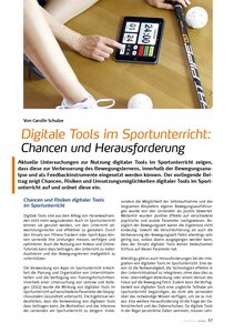 DIGITALE TOOLS IM SPORTUNTER- RICHT: CHANCEN UND HERAUSFORDERUNG