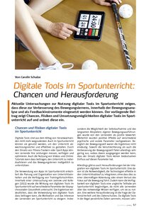 DIGITALE TOOLS IM SPORTUNTER- RICHT: CHANCEN UND HERAUSFORDERUNG