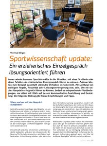 SPORTWISSENSCHAFT UPDATE: EIN ERZIEHERISCHES EINZELGE- SPRCH LSUNGSORIENT. FHREN