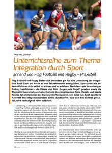 UNTERRICHTSREIHE ZUM THEMA INTEGRATION DURCH SPORT PRAXISTEIL