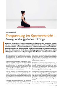 Auf diesem Bild sehen Sie das Produktbild fr ENTSPANNUNG IM SPORTUNTERRICHT BEWEGT UND AUFGEHOBEN MIT YOGA