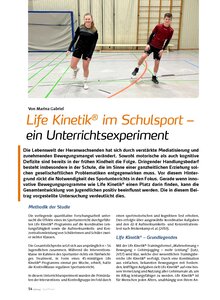 LIFE KINETIK IM SCHULSPORT - EIN UNTERRICHTSEXPERIMENT