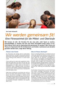 WIR WERDEN GEMEINSAM FIT! EINE FITNESSEINHEIT F. MITTEL- UND OBERSTUFE