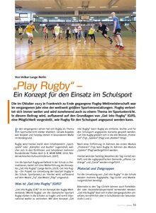 PLAY RUGBY - EIN KONZEPT FR DEN EINSATZ IM SCHUL- SPORT