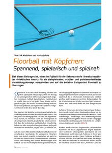 FLOORBALL MIT KPFCHEN: SPANNEND SPIELERISCH UND SPIELNAH