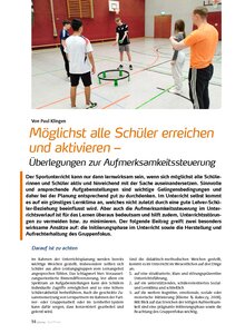 MGLICHST ALLE SCHLER ERREICHEN UND AKTIVIEREN