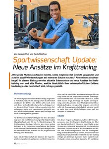 SPORTWISSENSCHAFT UPDATE: NEUE ANSTZE IM KRAFTRAINING
