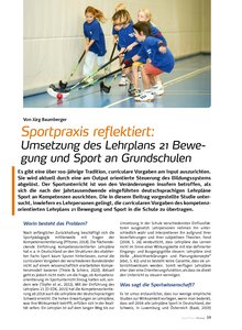 Auf diesem Bild sehen Sie das Produktbild fr SPORTPRAXIS REFLEKTIERT: UMSETZUNG DES LEHRPLANS 21 BEWEGUNG UND SPORT AN GS