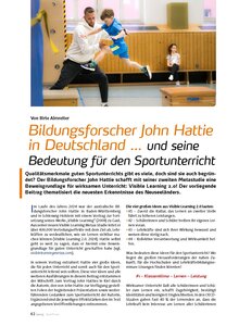 BILDUNGSFORSCHER JOHN HATTIE IN DEUTSCHLAND ... UND SEINE BEDEUTUNG FR DEN SU