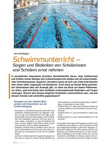 Auf diesem Bild sehen Sie das Produktbild fr SCHWIMMUNTERRICHT - SORGEN UND BEDENKEN ERNST NEHMEN