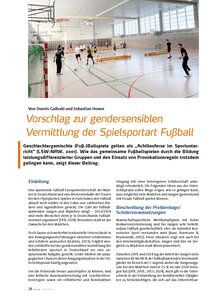 VORSCHLAG ZUR GENDERSENSIBLEN VERMITTLUNG DER SPIELSPORTART FUSSBALL