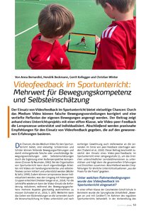 VIDEOFEEDBACK IM SPORTUNTER- RICHT: MEHRWERT FR BEWEGUNGS- KOMPETENZ UND SELBSTEINSCHTZU