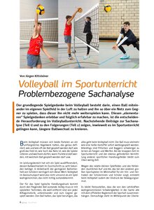 VOLLEYBALL IUM SPORTUNTERRICHT PROBLEMBEZOGENE SACHANALYSE