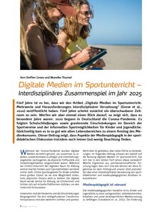 DIGITALE MEDIEN IM SU - INTER- DISZIPLINRES  ZUSAMMENSPIEL IM JAHR 2025
