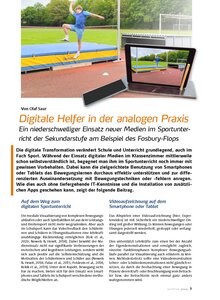 DIGITALE HELFER IN DER ANALO- GEN PRAXIS: EIN NIEDERSCHWEL- LIGER EINSATZ NEUER MEDIEN