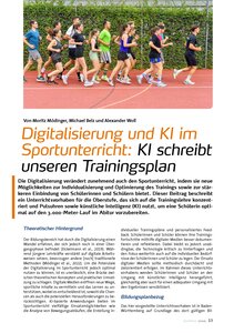 DIGITALISIERUNG UND KI IM SU: KI SCHREIBT UNSEREN TRAININGSPLAN