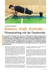 BALANCE, KRAFT, KONTROLLE - FITNESSTRAINING MIT DER FASZIENROLLE