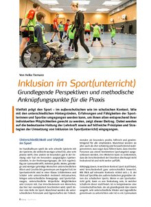 INKLUSION IM SPORT(UNTERRICHT) GRUNDLEGENDE PERSPEKTIVEN UND METH: ANKNPFUNGSPUNKTE