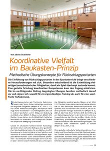 KOORDINATIVE VIELFALT IM BAU- KASTEN-PRINZIP - METH. �BUNGS- KONZEPTE F: R�CKSCHLAGSPORTART