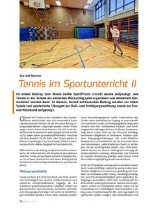 Auf diesem Bild sehen Sie das Produktbild f�r TENNIS IM SPORTUNTERRICHT II
